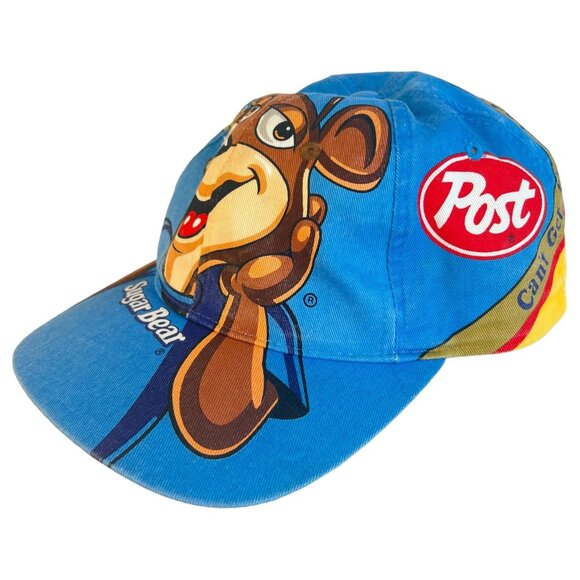 Vintage Post Cereal Sugar Bear SnapBack Hat Golden Crisp Ball Cap all Over Print - Picture 5 of 8